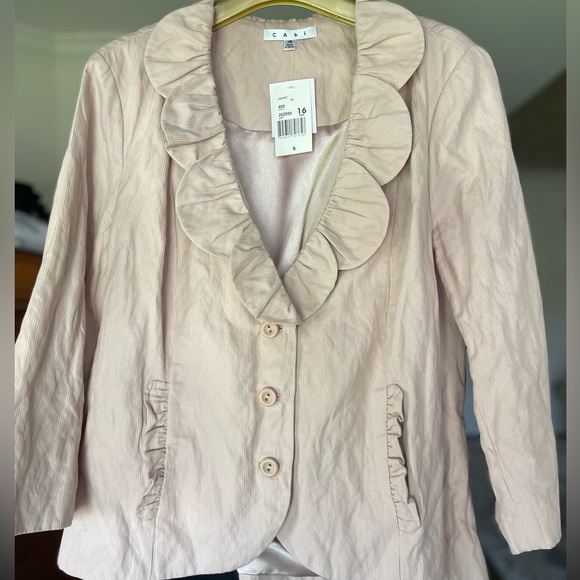 CAbi Pink Petal Collar Lined Blazer Jacket 16 - Picture 2 of 9